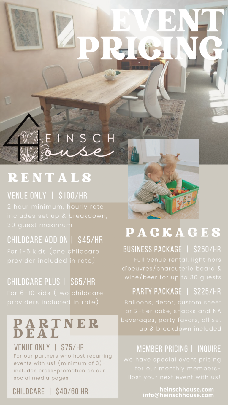 Heinsch House Event Pricing